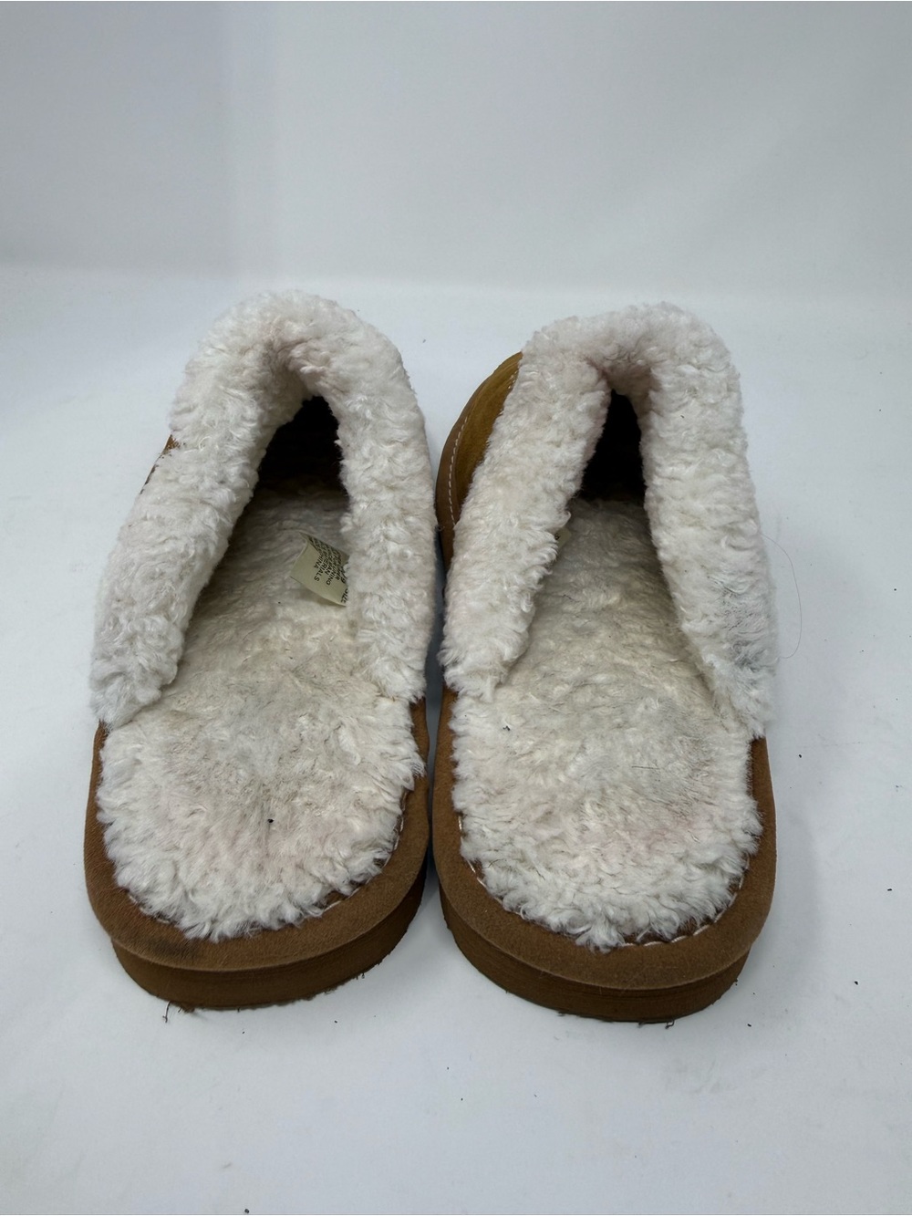 Ariat Chestnut Suede-Look Mule Slippers with Cream Faux Shearling sz 9 (KLHYCE) - Picture 8 of 8